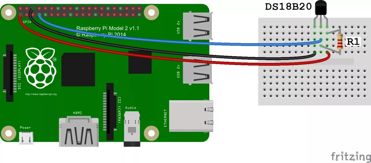 Подключение датчиков raspberry Raspberry Pi DS18B20 Temperature Sensor Tutorial - Circuit Basics