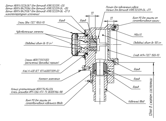 Подключение датчиков стм 10 АПИ5.132.039-07 датчик термохимический во взрывозащищённом корпусе для СТМ-10: ц
