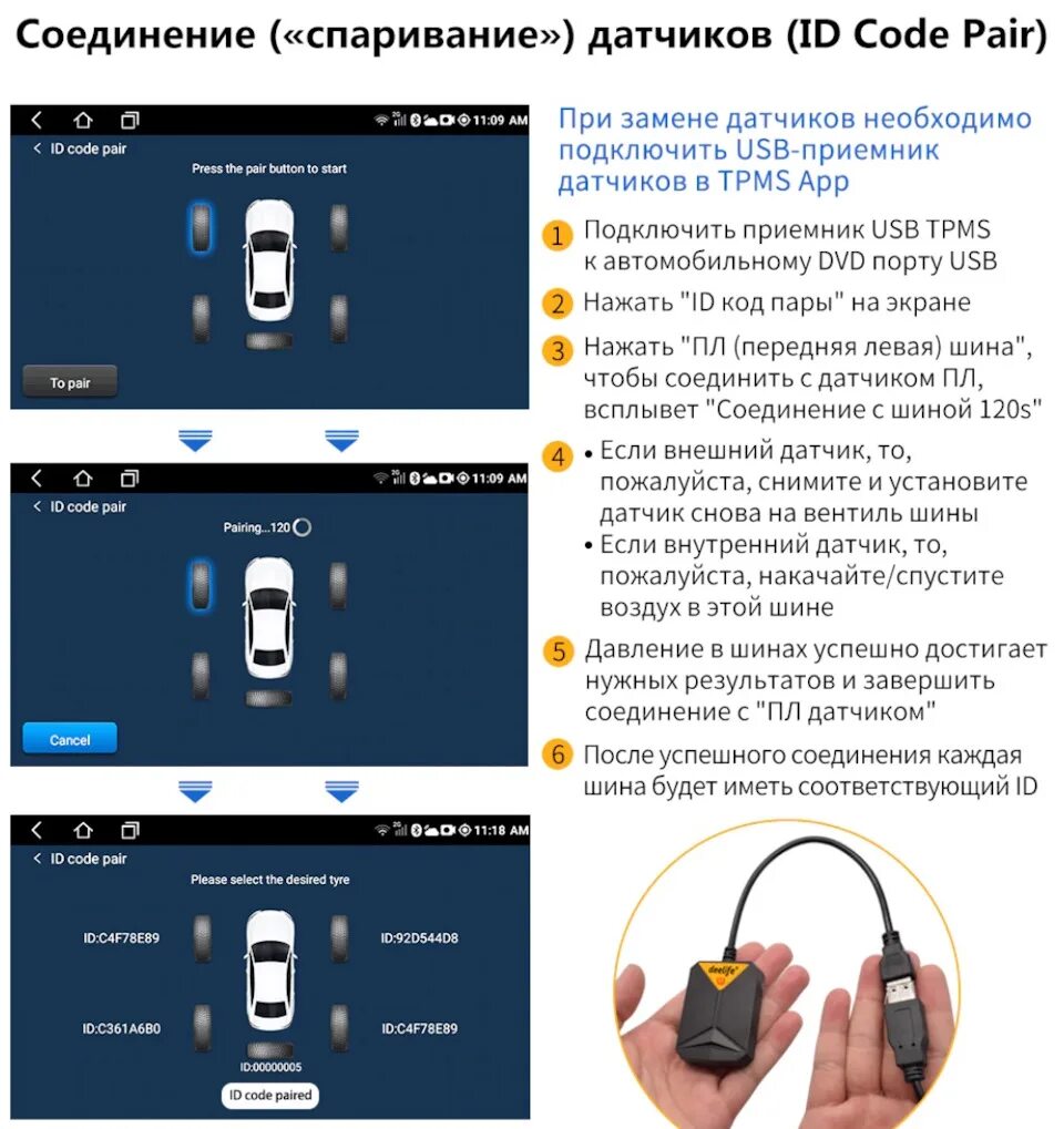 Подключение датчиков tpms TPMS MU9F-5 - система контроля давления шин для Тойота Камри XV30 (ACV30L) - Toy