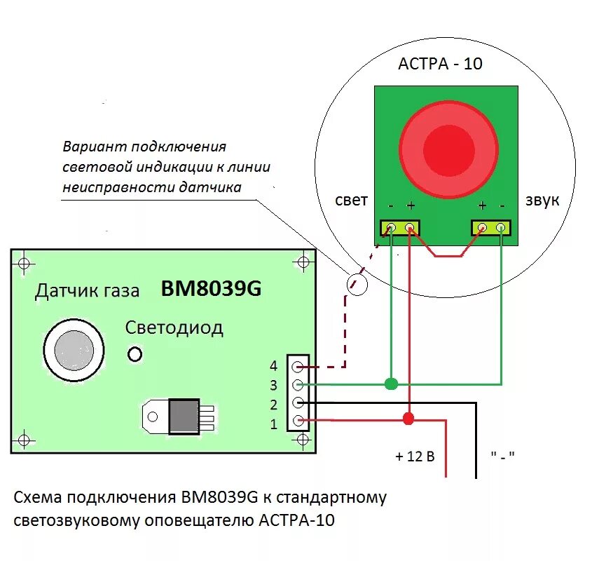 Подключение датчиков утечки газа BM8039G - Датчик утечки бытового газа (сигнализатор) купить в Мастер Кит. Драйве