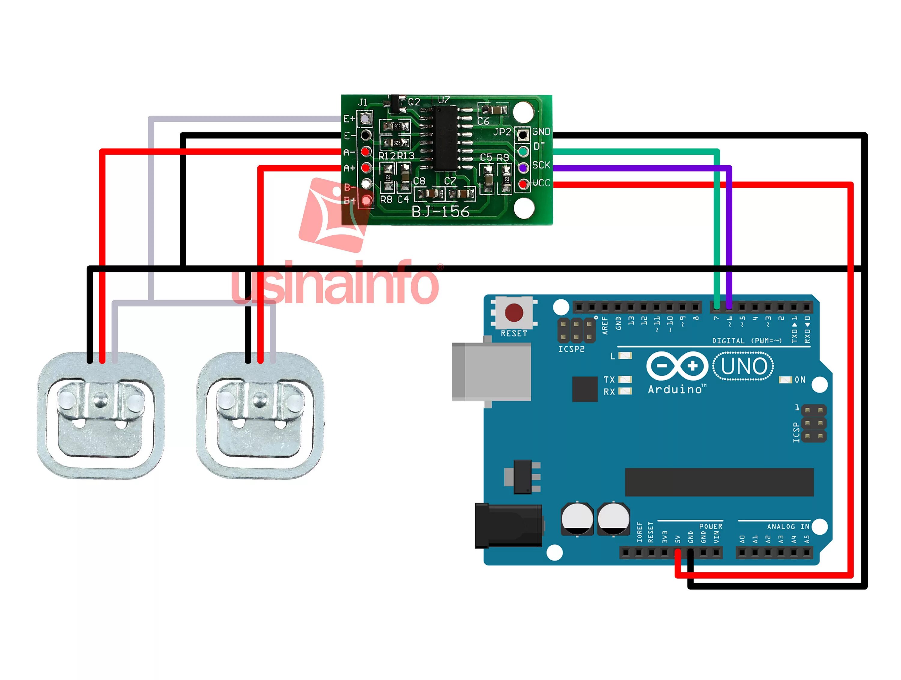 Подключение датчиков веса Célula de Carga Arduino com HX711 com Strain Gauge - Blog UsinaInfo