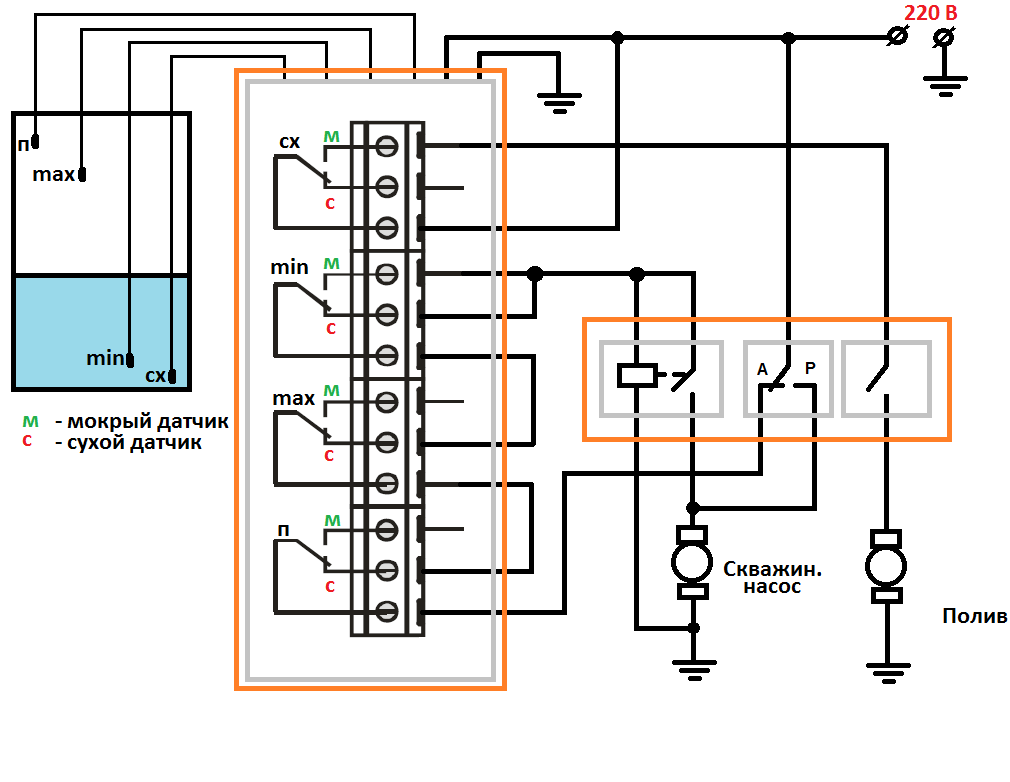 Подключение датчиков воды к насосу Управление Насосами С Помощью Реле Уровня - Автоматика - Форум по радиоэлектрони