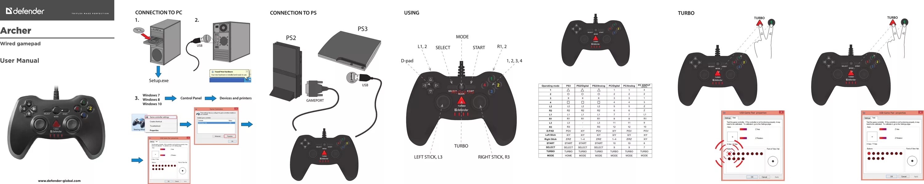 Подключение defender к компьютеру Defender archer, pc/ps2/ps3, black, черный Инструкция по эксплуатации онлайн