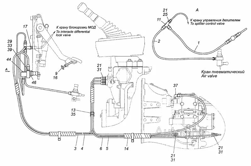 Подключение делителя камаз на 3 трубки 154.1772005 Установка пневмопривода управлением переключения передач КамАЗ-43501