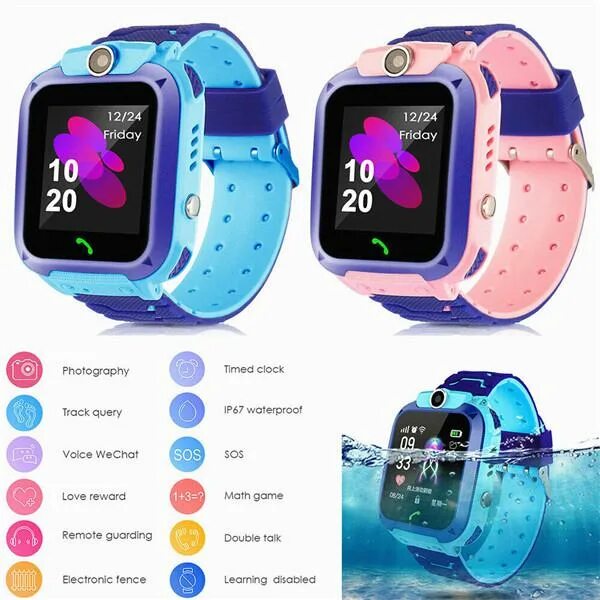 Подключение детских часов к телефону Q12 Children Smart Watch GPS Tracker SOS Anti Lost Kids Wristwatch For Android I