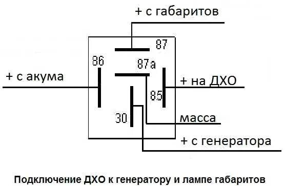 Подключение дхо через 4 контактное реле Схема дхо нива 21214 заводская - фото - АвтоМастер Инфо