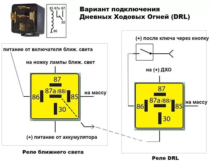 Подключение дхо через 5 контактное реле Электрика, электроника и прочие прибамбасы. ч. 4, DRL'ки - FIAT Tempra, 1,6 л, 1