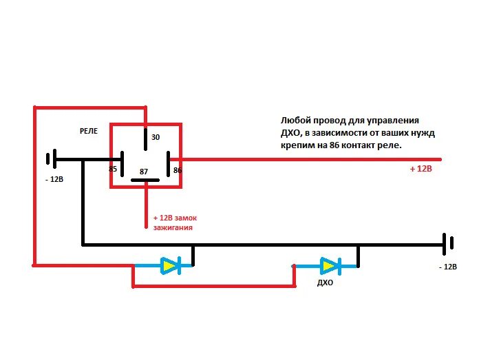 Подключение дхо через контактное реле схема Оптика - Lada 4x4 3D, 1,7 л, 1994 года электроника DRIVE2