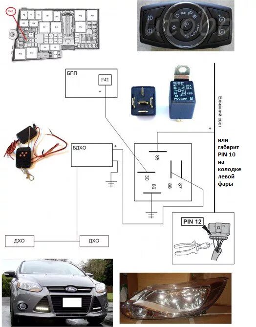 Подключение дхо форд фокус 2 Установка ДХО - Ford Focus III Wagon, 1,6 л, 2013 года тюнинг DRIVE2