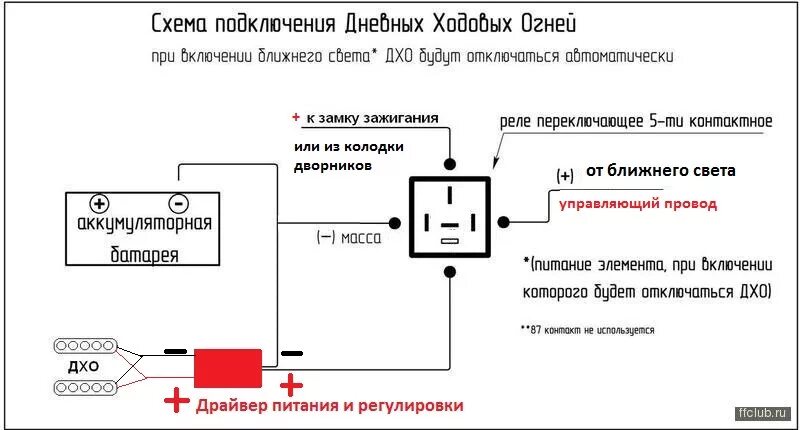 Подключение дхо к зажиганию ДХО почти по ГОСТ - Lada 2114, 1,6 л, 2009 года электроника DRIVE2