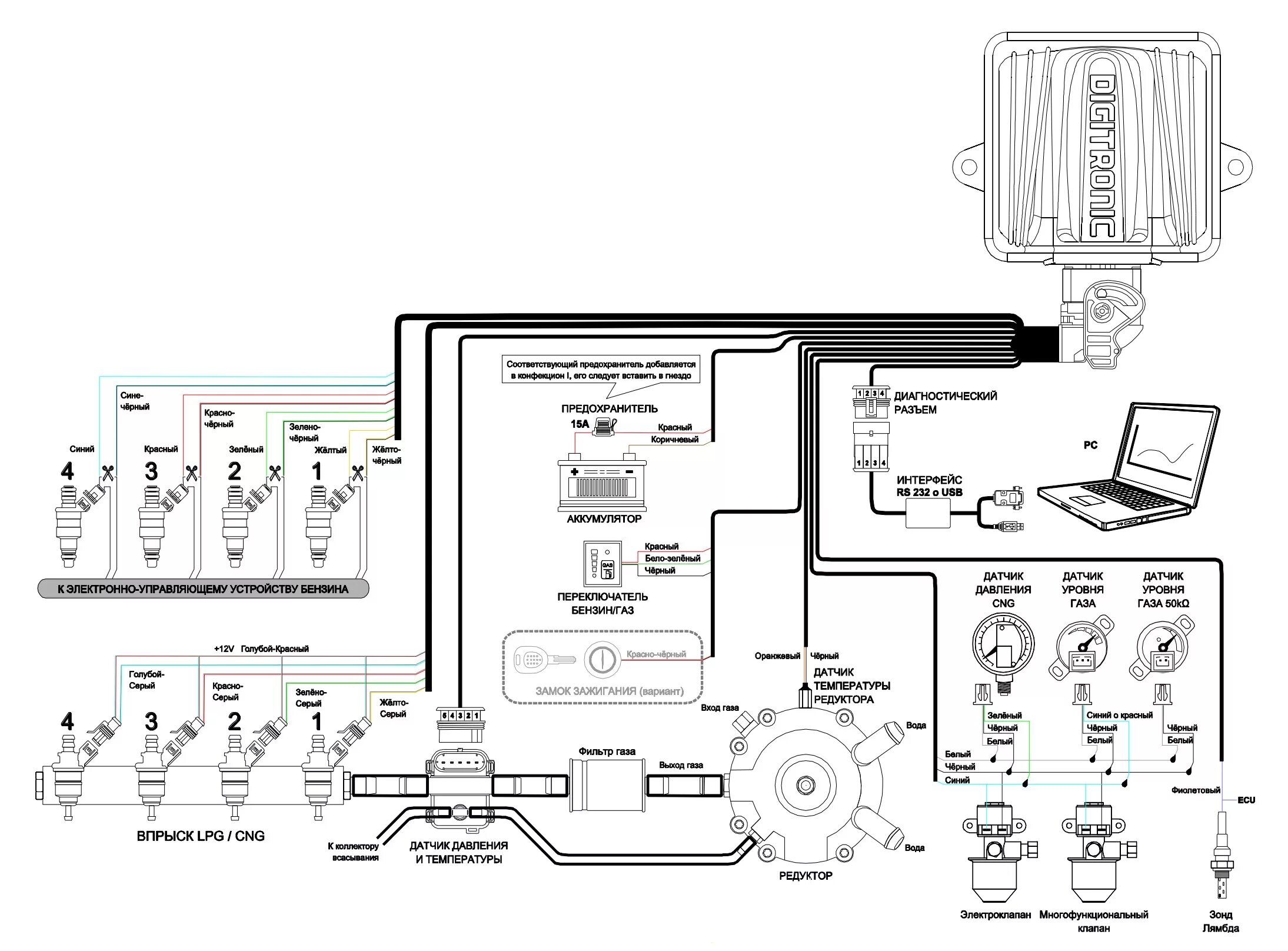 Подключение диджитроник гбо 4 Схема подключения Digitronic DGI Maxi2. Автотема