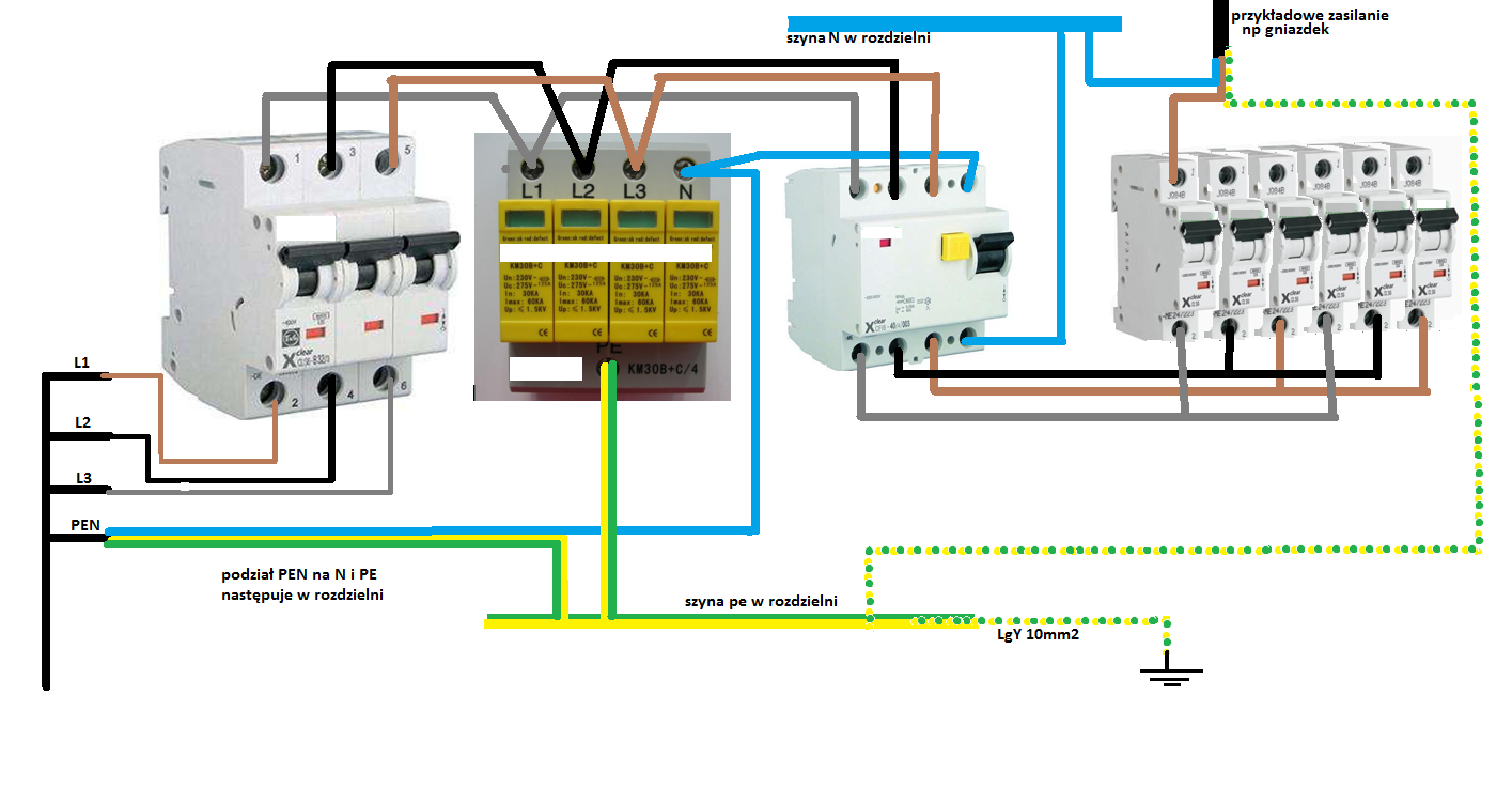 Подключение диф реле Overhead Network with 400m Ground Cable: Single-Family House Surge Protection Op