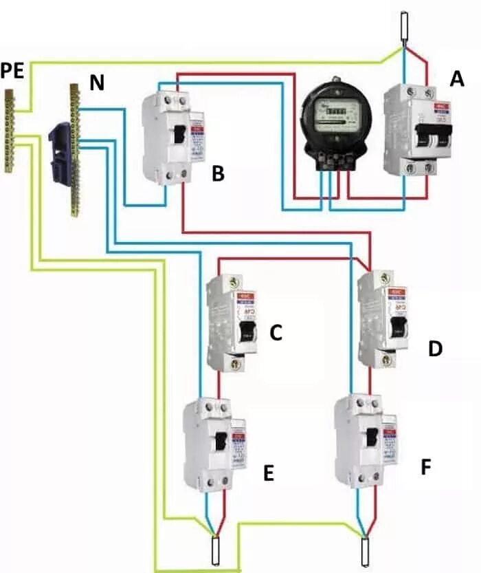Подключение дифференцированного выключателя перед счетчиком Скачать картинку КАК ПРАВИЛЬНО ПОДКЛЮЧАТЬ К № 32