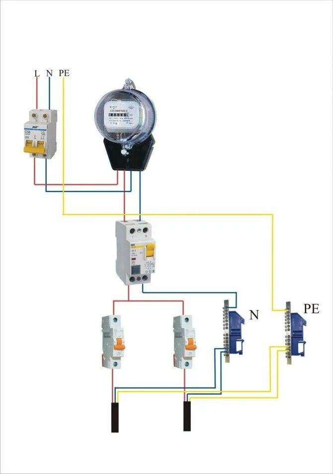 Подключение дифференцированного выключателя перед счетчиком Правила подключения электросчетчика в частном доме, на даче и квартире