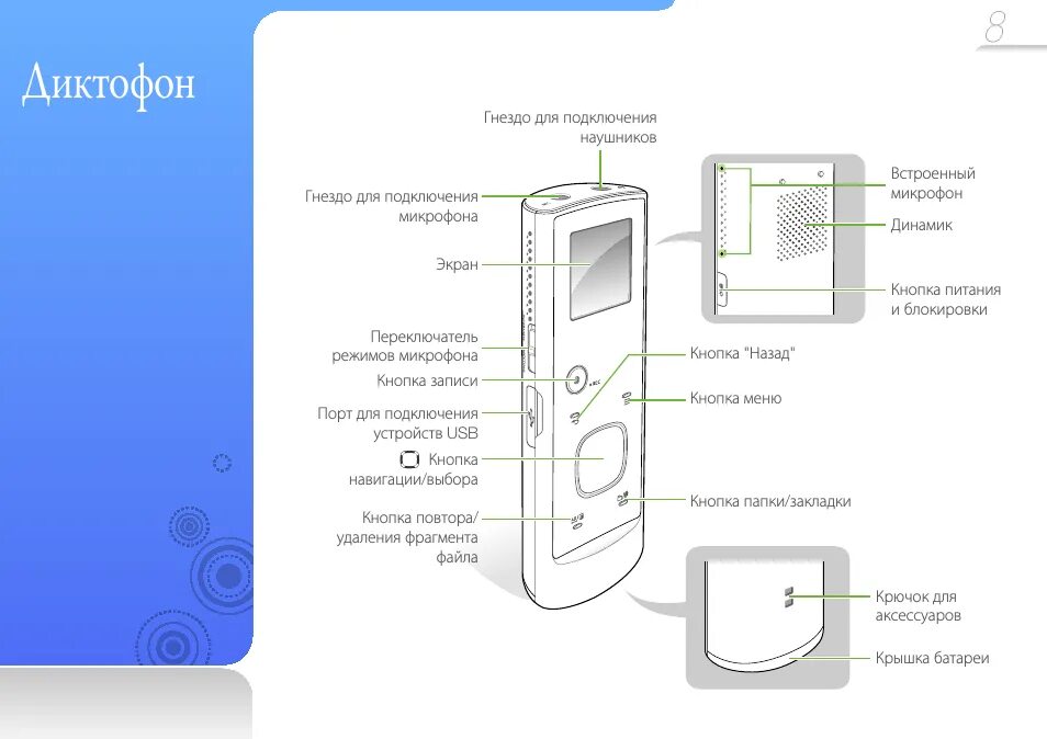 Подключение диктофона к компьютеру Диктофон Инструкция по эксплуатации Samsung YP-VX1ZB Страница 10 / 47