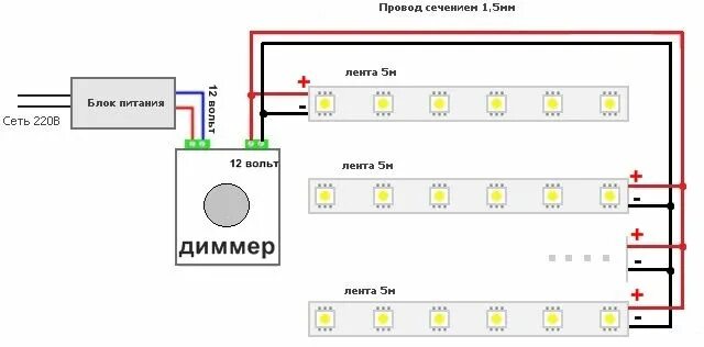 Подключение диммера к блоку питания диммер Светодиодная лампа, Энергосбережение, Лампа