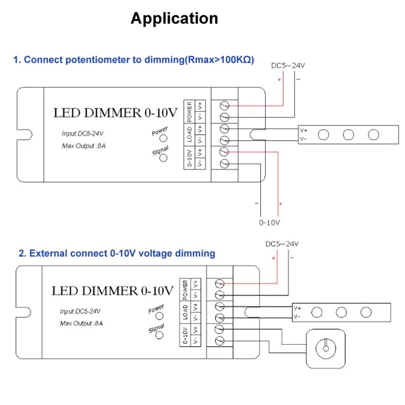 Подключение диммируемого блока Input DC 5V 12V 24V Led Dimmer for Led Lamps 12 V Led Dimmer for Led Strip Light