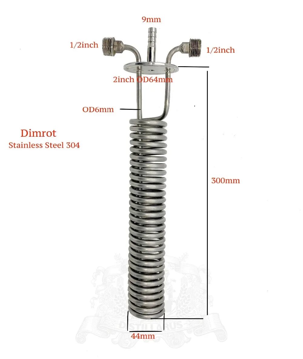 Подключение димрота к воде правильное 2" OD64mm Dephlegmator, Dimrot , Stainless Steel 304 - buy at the price of $35.0