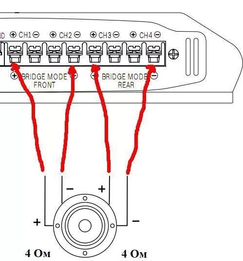 Подключение динами 2 2 к усилителю помогите ПРАВИЛЬНО сопрягти earthquake magma 12 и power acoustik fl-200/4