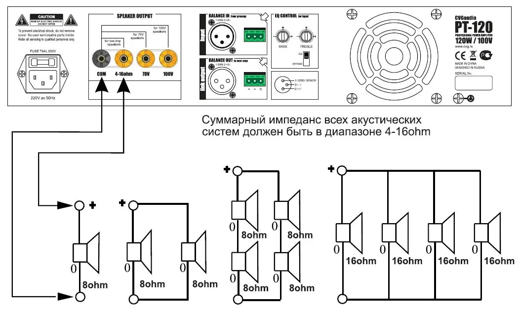 Подключение динамика к компьютеру Усилитель мощности CVGaudio PT-650