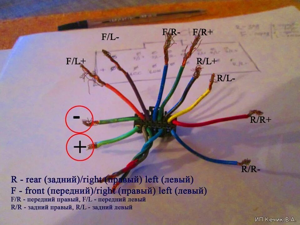 Подключение динамика цвета проводов Распиновки автомагнитол