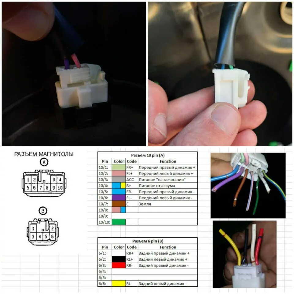 Подключение динамика цвета проводов Доделал виброизоляцию дверей, заменил динамики - Toyota Avensis III, 1,8 л, 2011