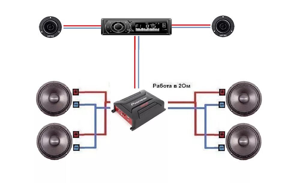 Подключение динамиков в 2 ома к усилителю Автозвук. Часть 1 - начальные компоненты. - Lada 2113, 1,6 л, 2012 года автозвук