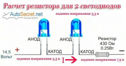 Подключение диода через резистор Подключение светодиода к 12 вольтам в машине (расчет сопротивления) (видео) Tech