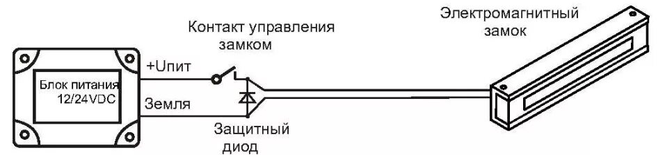 Подключение диода к электромагнитному замку AL-180FD-24В ЭКСКОН Электромагнитный замок влагозащищенный (снят с производства)