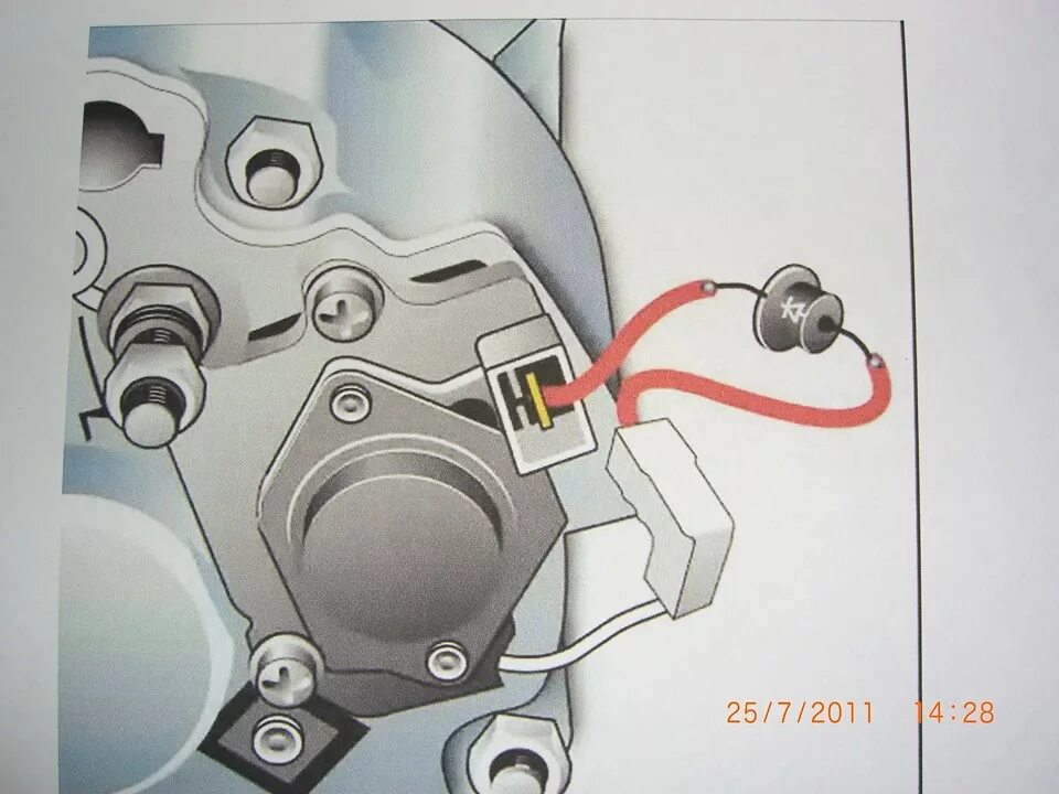 Подключение диода к генератору Замена подшипников генератора, повышение напряжения БС - Lada 21099, 1,5 л, 1998