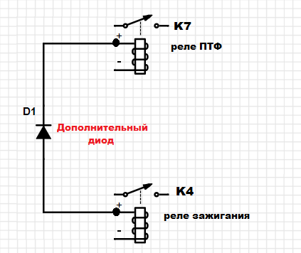 Подключение диода к реле Схема реле с диодом