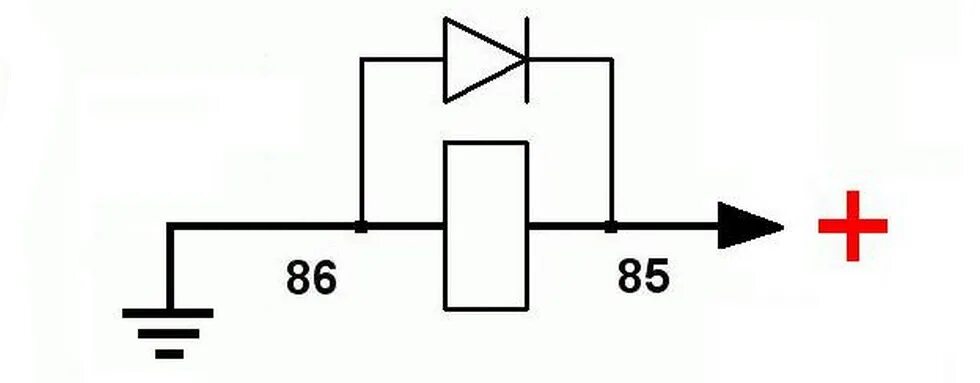 Подключение диода к реле Дистанционное открывание багажника SN95. - Ford Mustang (4G), 5 л, 1995 года сво