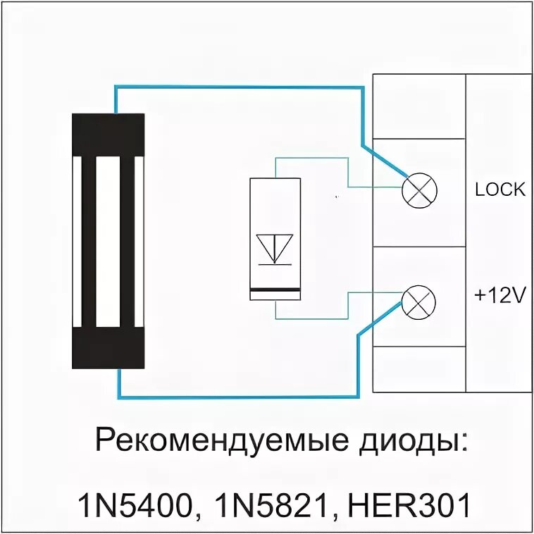 Подключение диода к замку Распространённые ошибки при монтаже сетевой СКУД