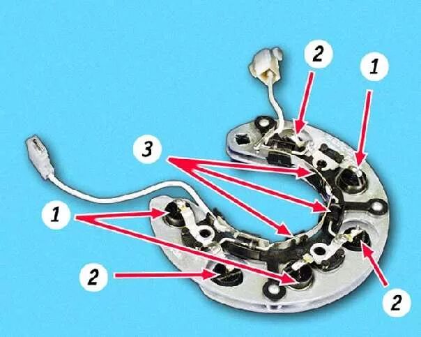 Подключение диодного моста ваз Ремонт генератора Электрооборудование Руководство ВАЗ