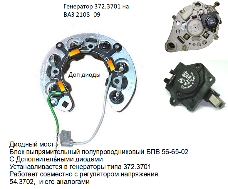Подключение диодного моста ваз Диодный мост с доп. диодами и диодный мост без доп. диодов - Генераторы !--if()-