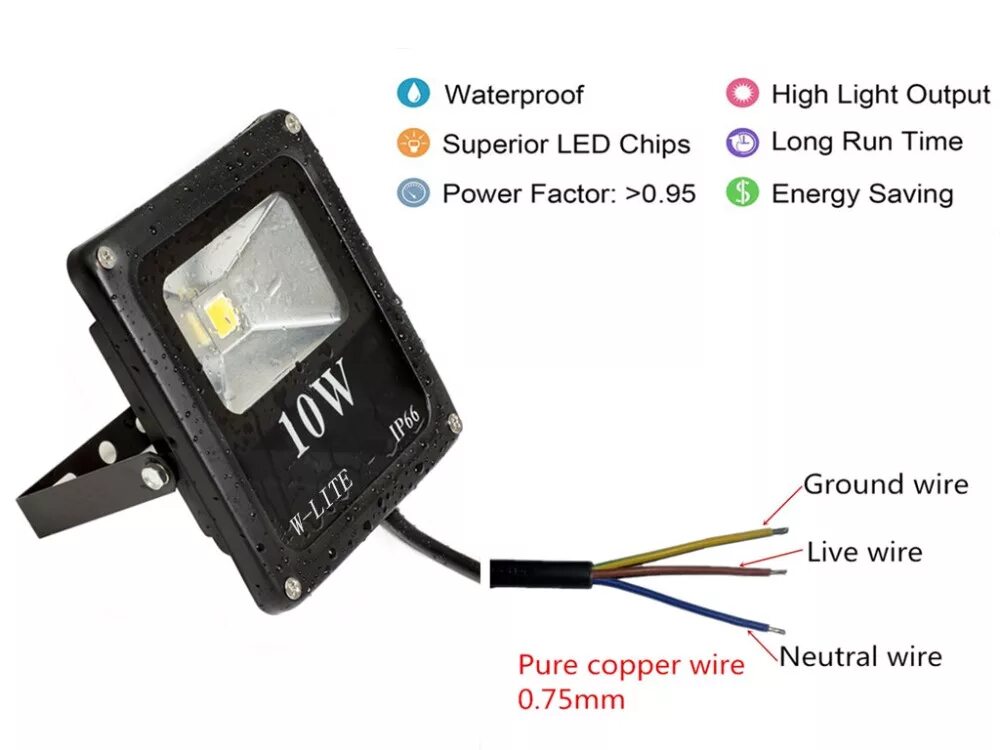 Подключение диодного прожектора с 3 проводами Hot Sale 10w À Prova De Explosão Levou Inundação Jardim Luz De Rua Solar Ao Ar L