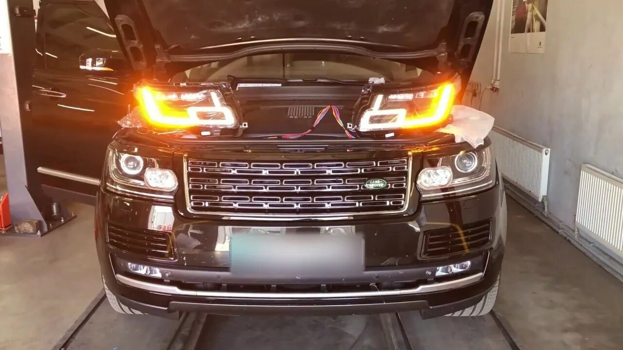 Подключение диодных фар range rover Range Rover L405 2013-2017 рестайлинг передних фар от 2018 - YouTube