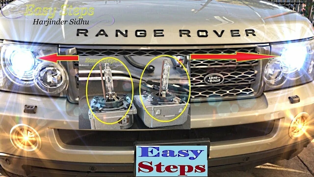 Подключение диодных фар range rover How to Change Low Beam Headlights Bulb HID on Range Rover Sport D2S Xenon HID he