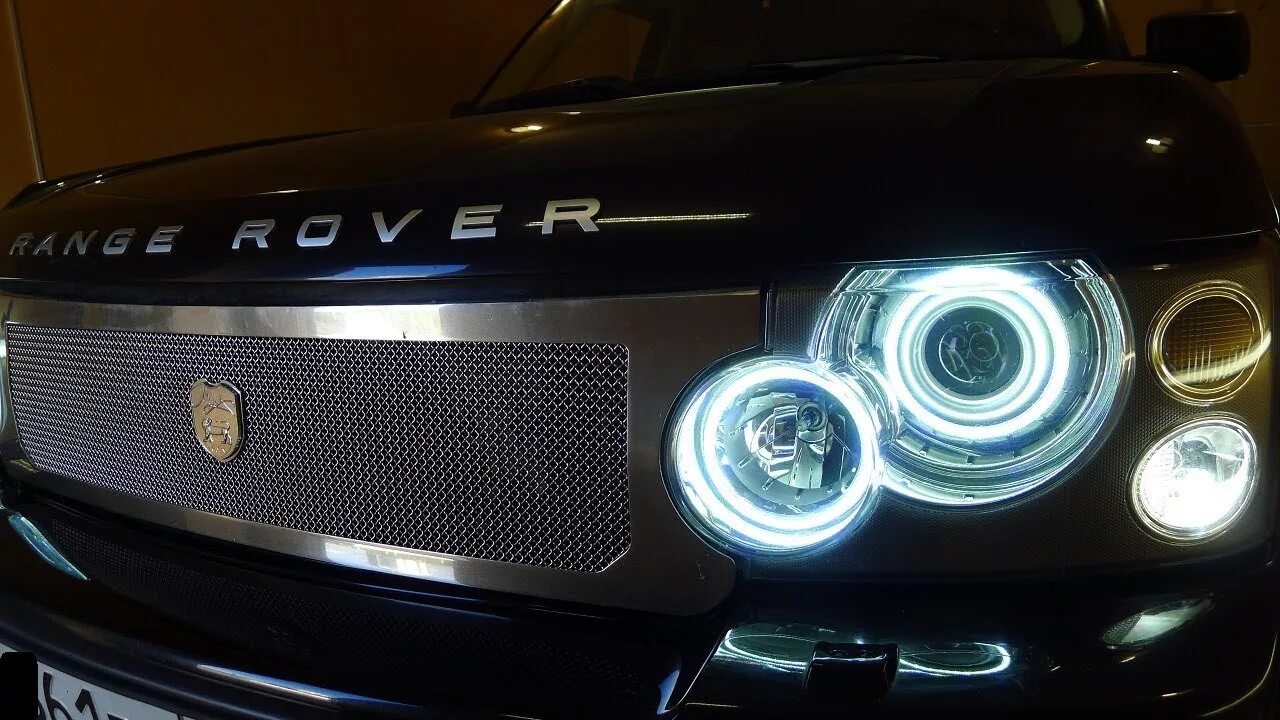 Подключение диодных фар range rover Land Rover Range Rover замена ангельских глазок в фаре Тюнинг фар - YouTube