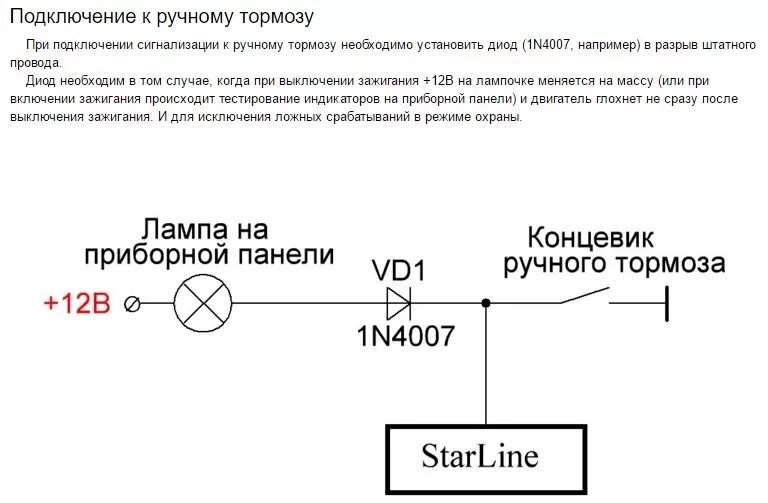 Подключение диодов в сигнализации Устранение ложных срабатываний StarLine A91 Dialog. "Тормоз" - Lada 2115, 1,5 л,