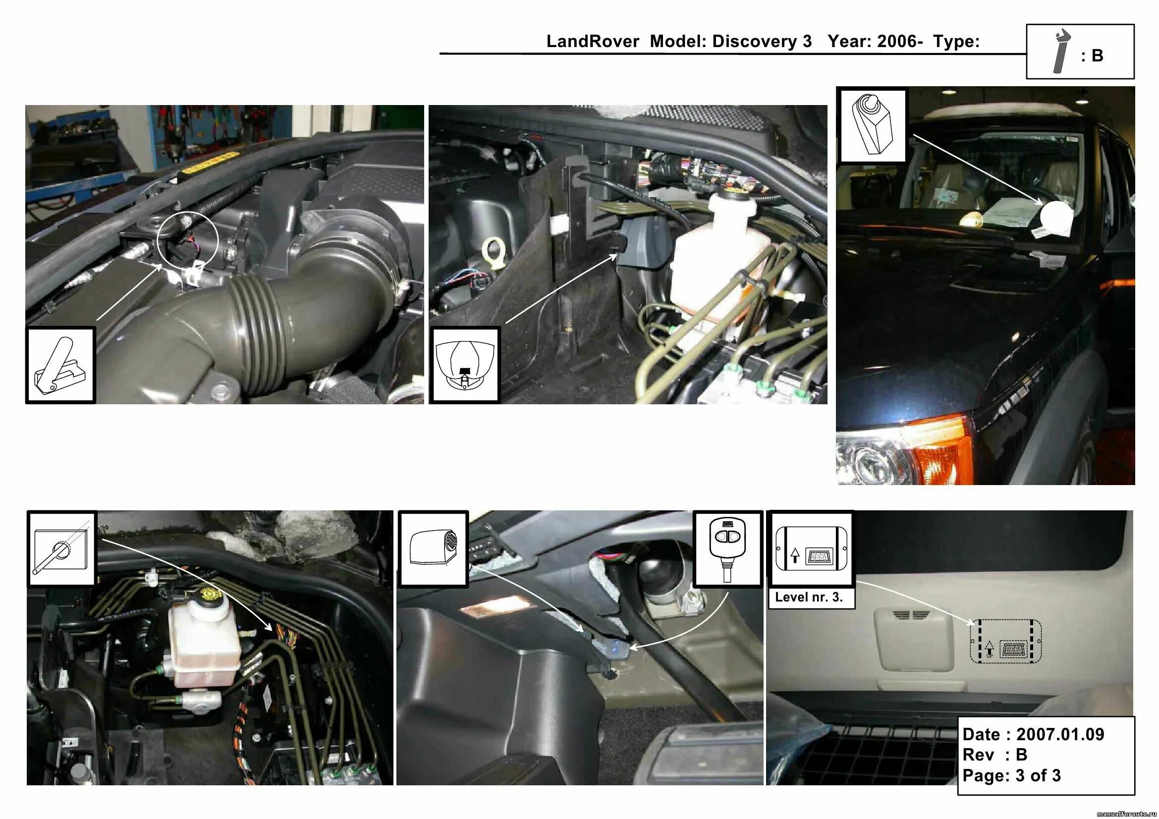 Подключение discovery 3 Установка сигнализации Land Rover Discovery 3, точки подключения Manualforauto.r