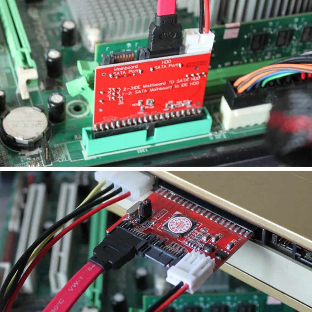 Подключение диска sata к компьютеру Ide 100/133 Hdd Cd Dvd на Sata конвертер адаптер, кабель SATA и разъем питания e