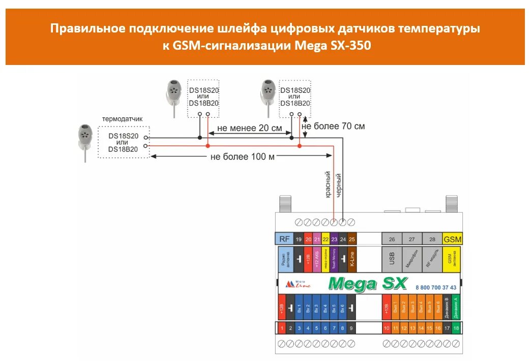 Подключение дискретных датчиков Подключение цифровых датчиков температуры - microline