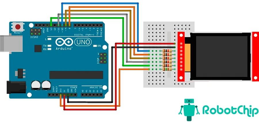 Подключение дисплея к компьютеру Подключение TFT-дисплея 1.8 к Arduino - RobotChip