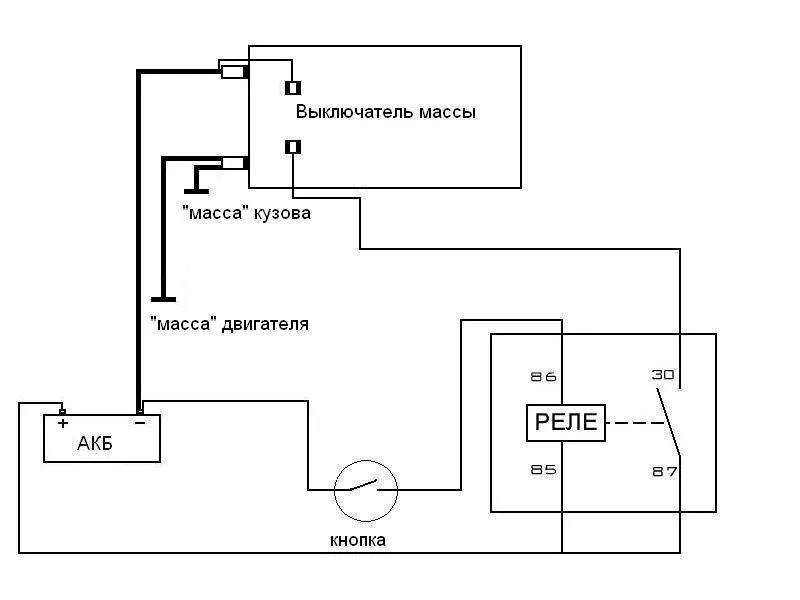 Подключение дистанционного выключателя массы 12в Дистанционный размыкатель "массы" для лебёдки - УАЗ 3151, 2,5 л, 1994 года элект