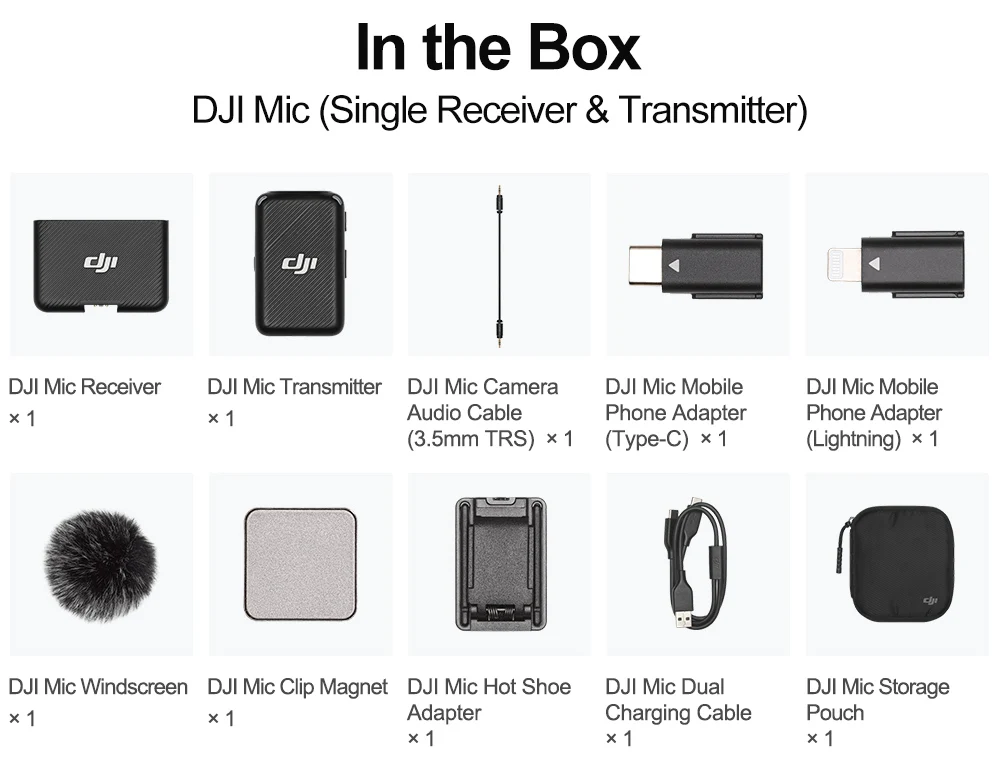 Подключение dji mic 2 Беспроводной микрофон DJI Mic 1tx 1rx, универсальный устройств для Apple и Andro