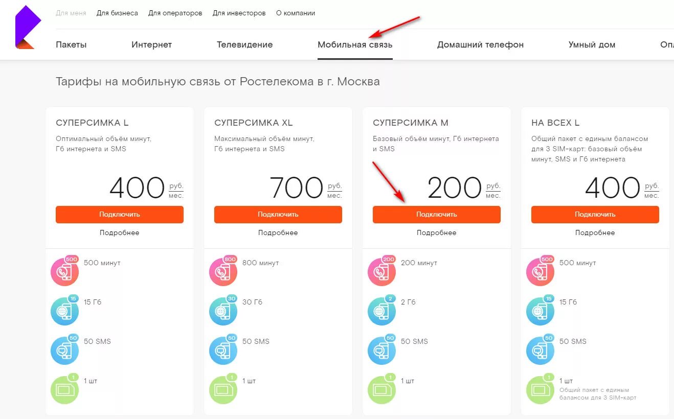 Подключение домашнего телефона ростелеком цена Суперсимка М от Ростелеком - описание тарифа