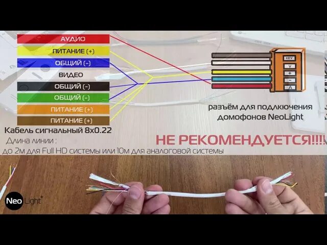 Подключение домофона провода по цветам Домофонный кабель - Roleton.ru