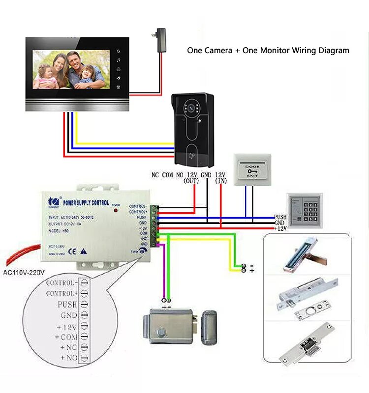 Подключение домофона умный дом Wholesale 7 inch Video Intercom Video Tür Telefon Türklingel 1 Kamera 4 Monitore