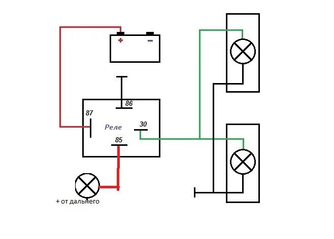 Подключение доп фар через реле Дополнительные фары дальнего света - Toyota Camry (XV40), 2,4 л, 2007 года своим